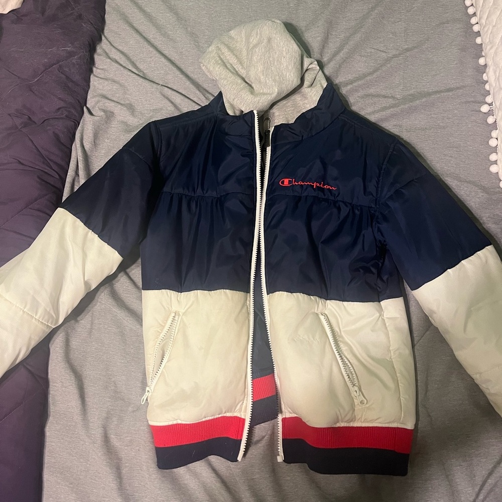 Champion Authentic Red White And Blue Puffer Jacket - Men | Color: Blue |Size: S